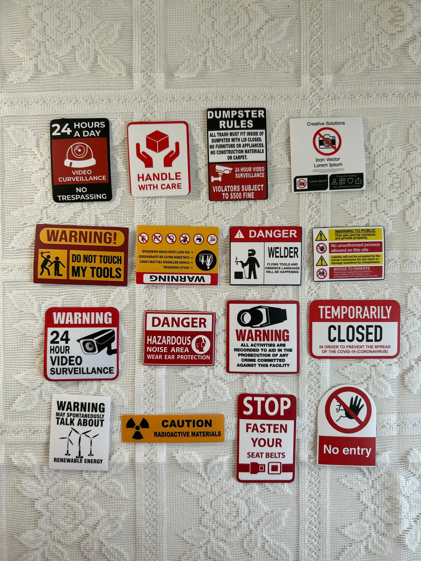 Warning Sign Stickers